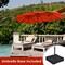 Double-Sided Patio Umbrella Solar LED Lights with Steel Frame Base